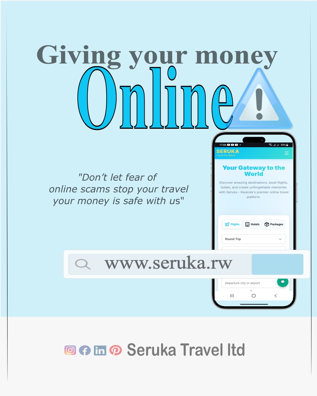 Giving your money online is scary!, your money is safe with Seruka
